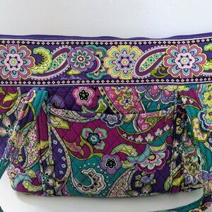Vera Bradley Heather Get Carried Away Large Tote Bag Purple Paisley Retired